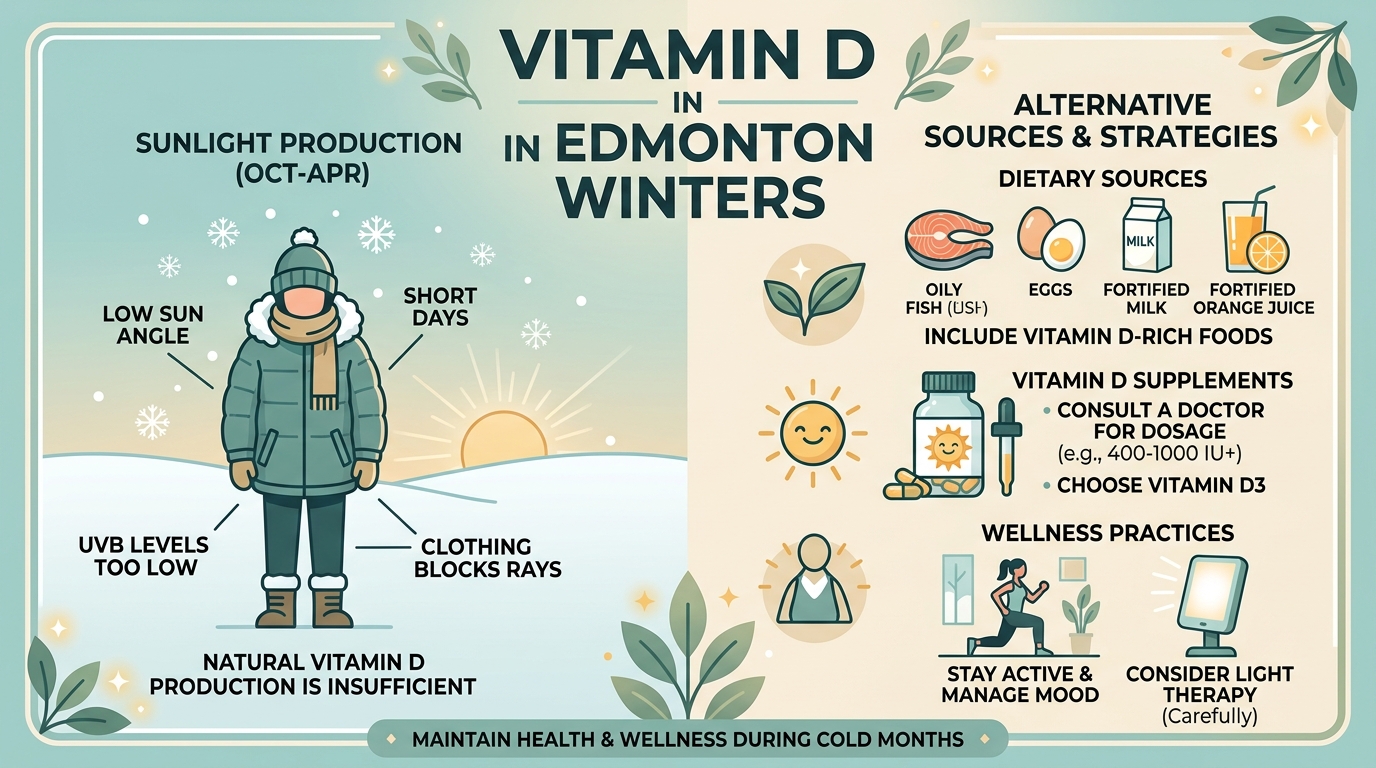Visual guide to can you get vitamin D in Edmonton during winter months