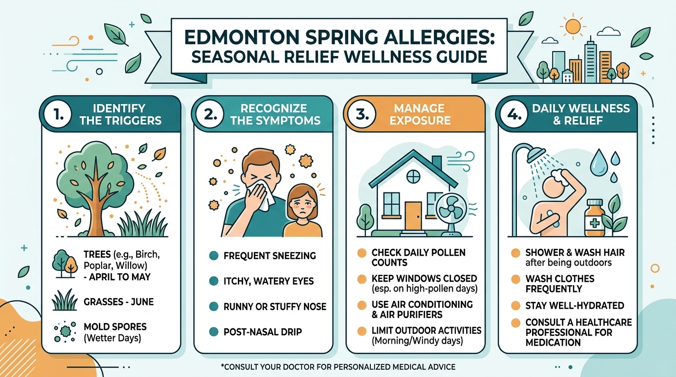 Visual guide to Edmonton spring allergies wellness guide for seasonal relief