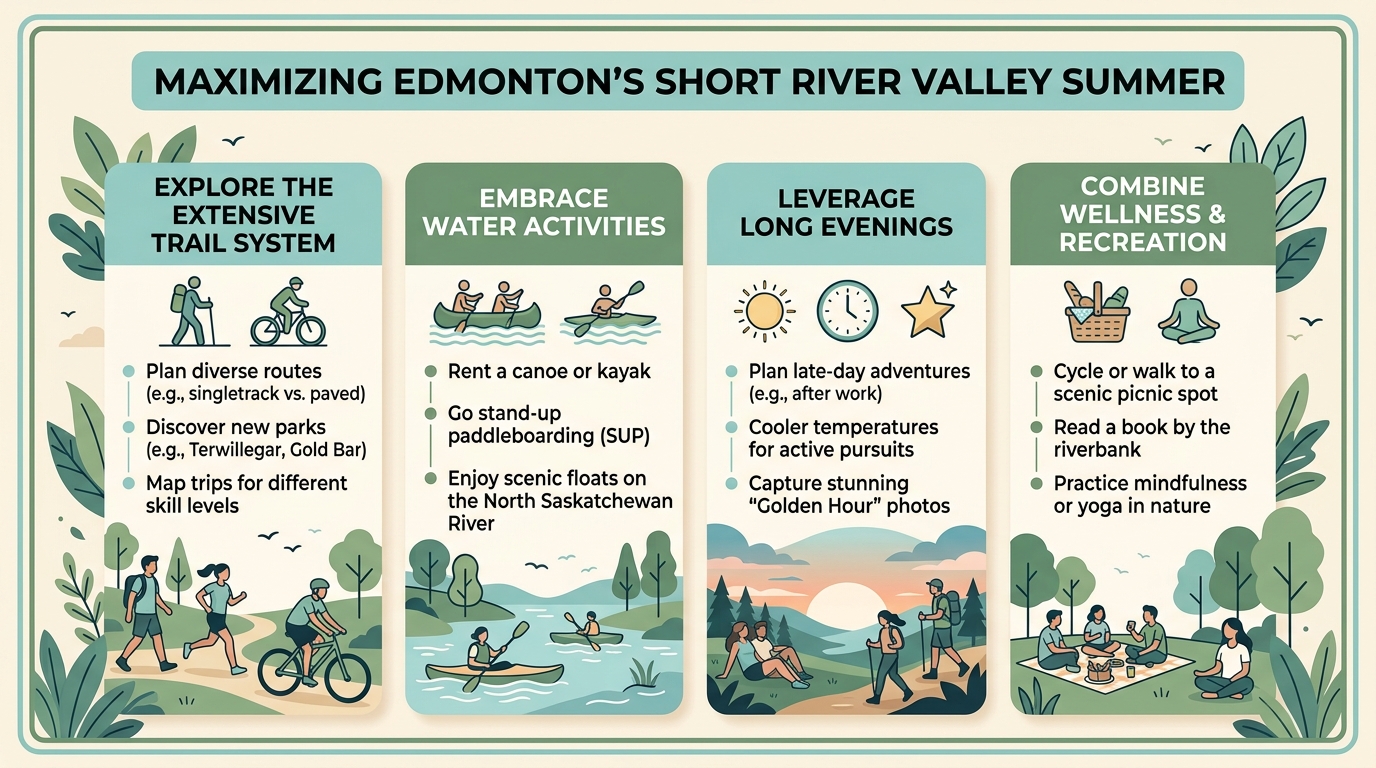 Visual guide to how to maximize River Valley activities during Edmonton