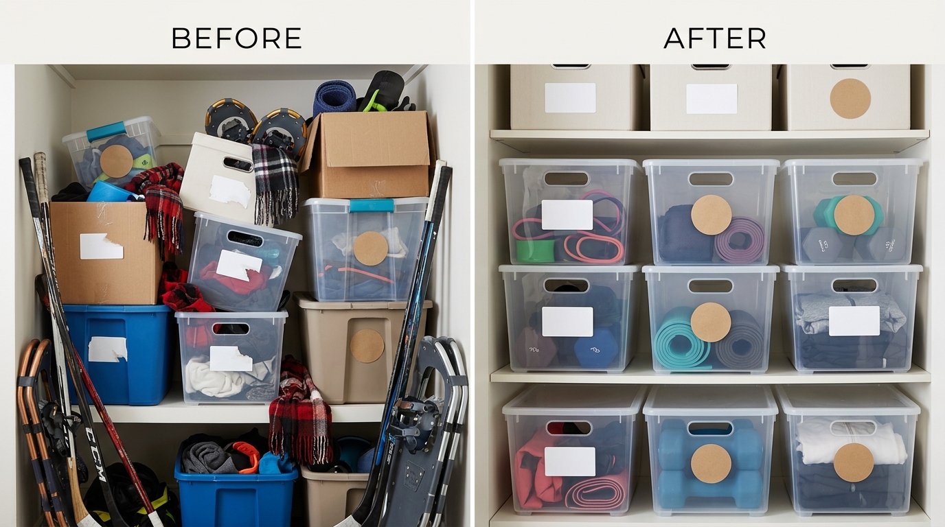 Before and after comparison for how to stay active during Edmonton winter smoke season