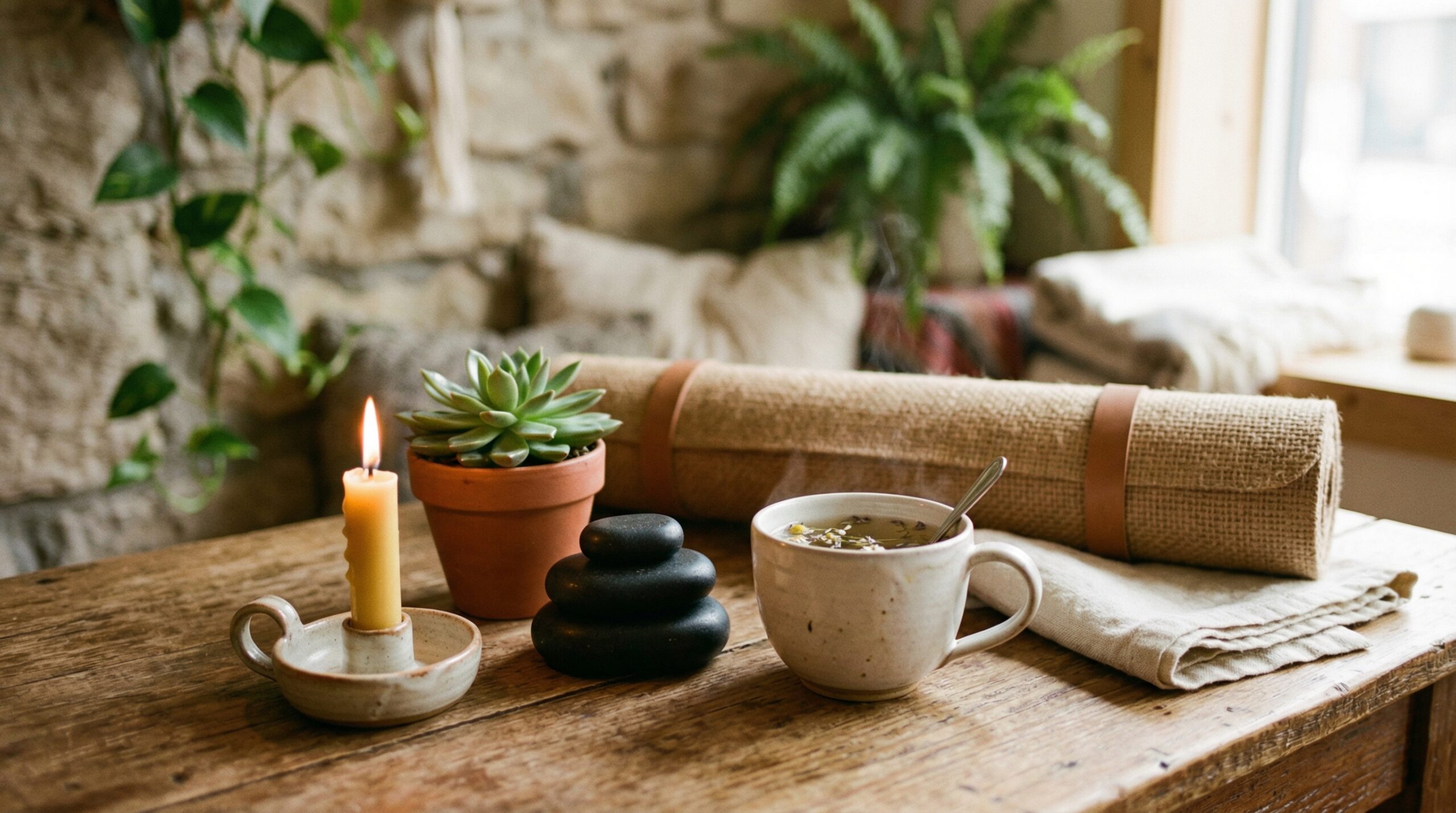 Close-up of wellness elements used for Old Strathcona spas and wellness centers guide